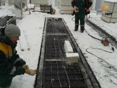 как залить бетон зимой