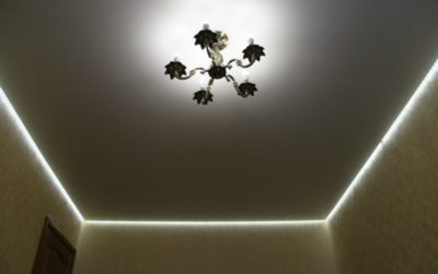 как сделать потолок из гипсокартона с подсветкой